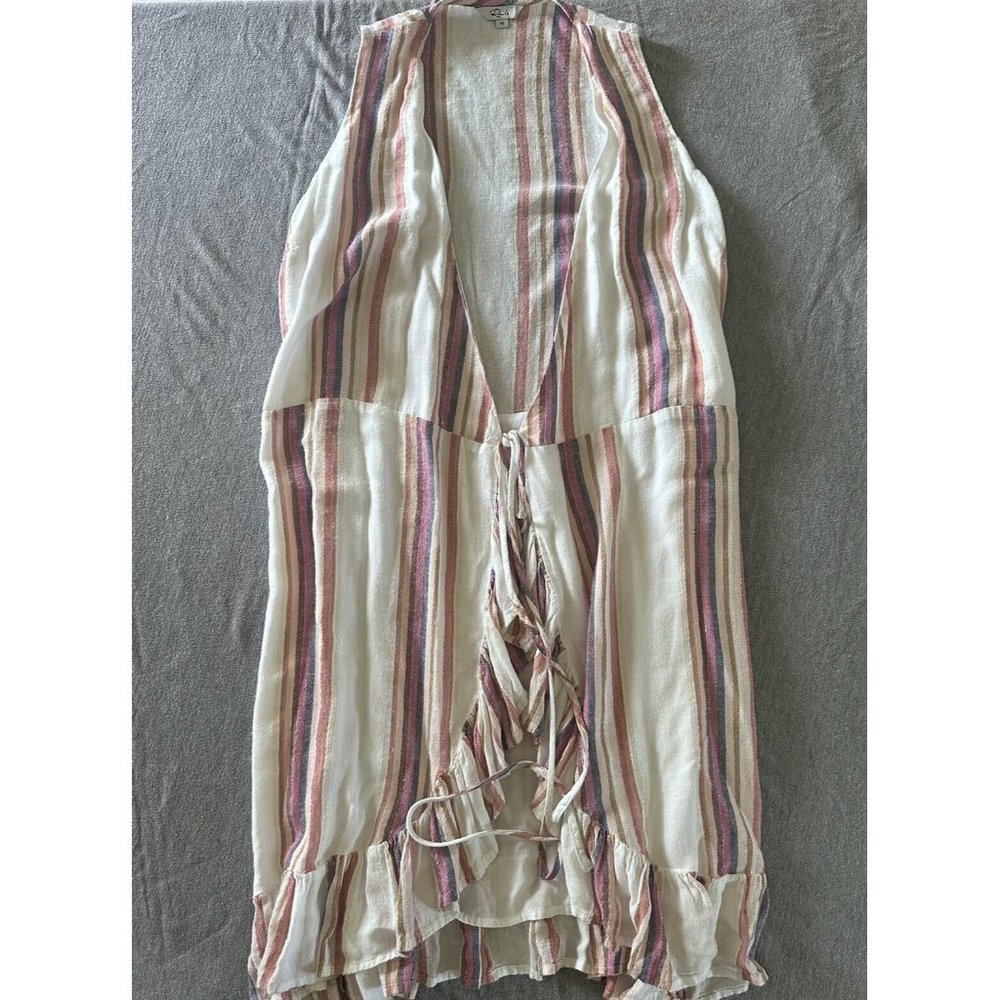 Rails Wrap Dress Women XSmall Cream Jewel Striped Madison Lightweight Sleeveless